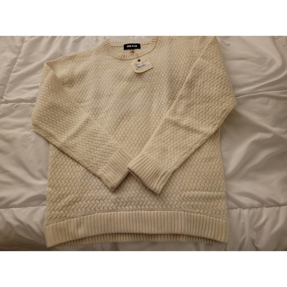 SER.O.YA Womens 100% Wool Forrest Sweater | Cream | Size XL - Picture 9 of 11